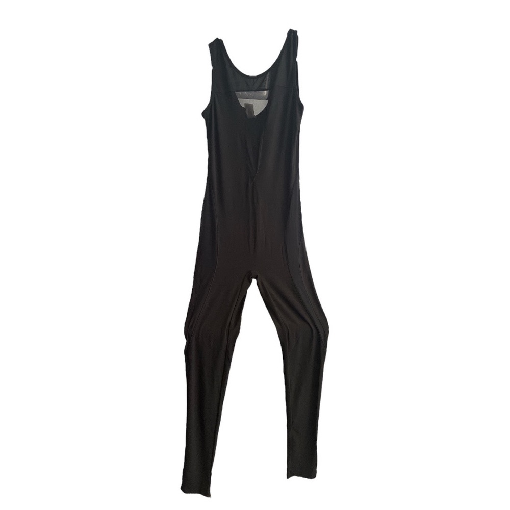 Eien Sleeveless Black Stretch Jumpsuit Net Bodice S